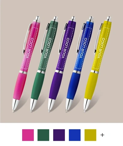  Nash Coloured Ballpoint Pen With Coloured Grip