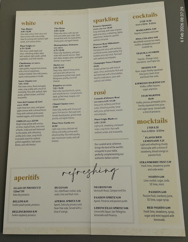  Casa Drinks Menu A4 Folded